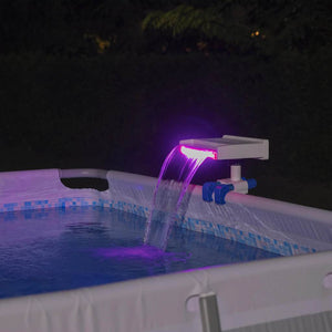 Vattenfall med LED till pool Flowclear