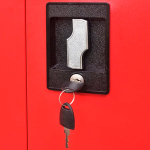 Verktygsskåp med 2 dörrar stål 90x40x180 cm svart och röd