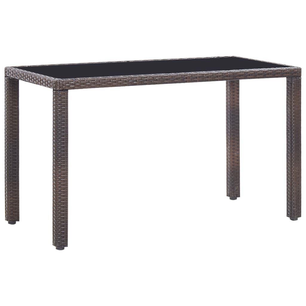 Matgrupp för trädgården med dynor 5 delar konstrotting brun