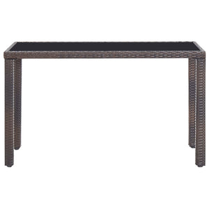 Matgrupp för trädgården med dynor 5 delar konstrotting brun