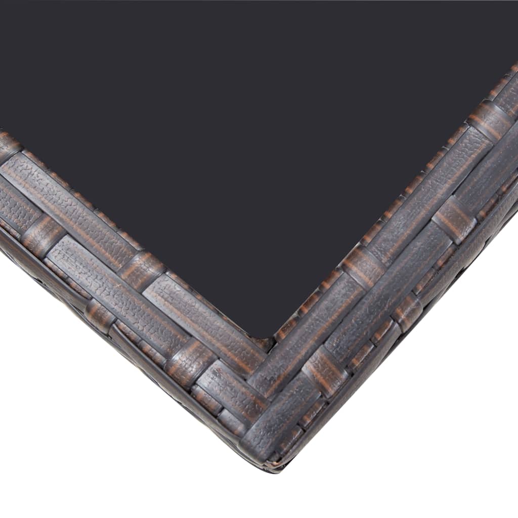 Matgrupp för trädgården med dynor 5 delar konstrotting brun