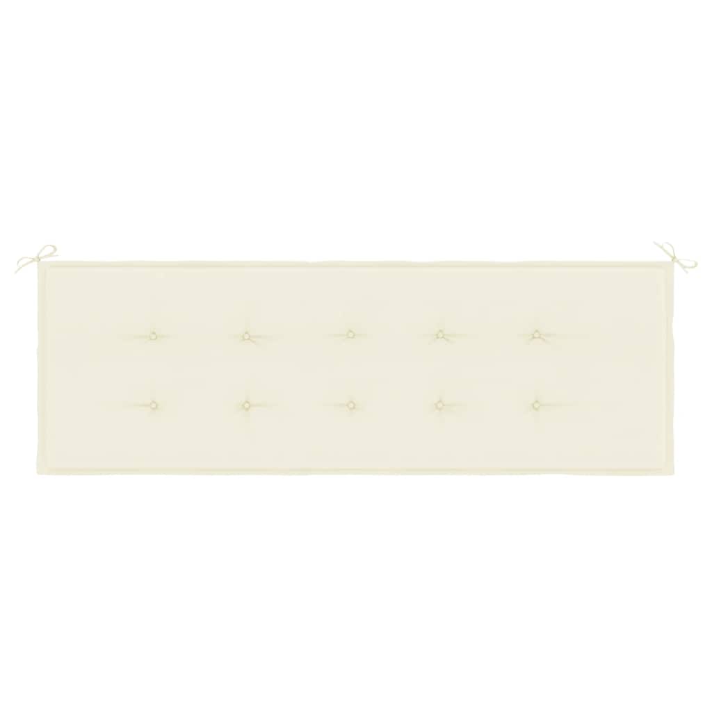 Bänkdyna för trädgården gräddvit 150x50x4 cm oxfordtyg