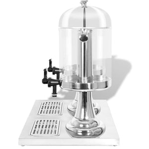 Dubbel juicebehållare rostfritt stål 2 x 8 L