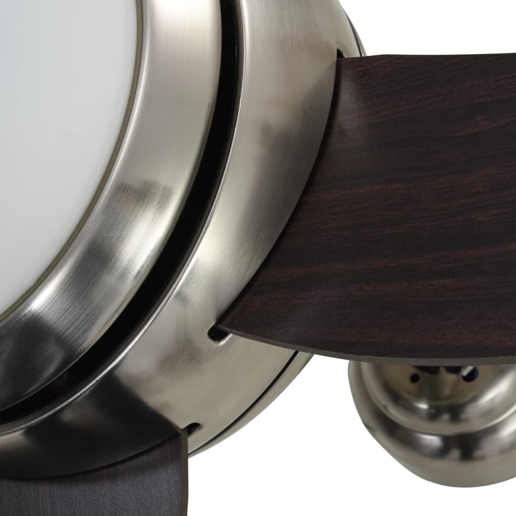 Dekorativ takfläkt med lampa 128 cm brun