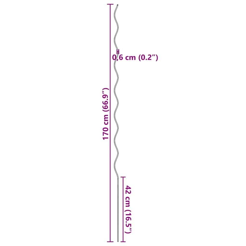 Spiralformade växtstöd 20 st 170 cm galvaniserat stål