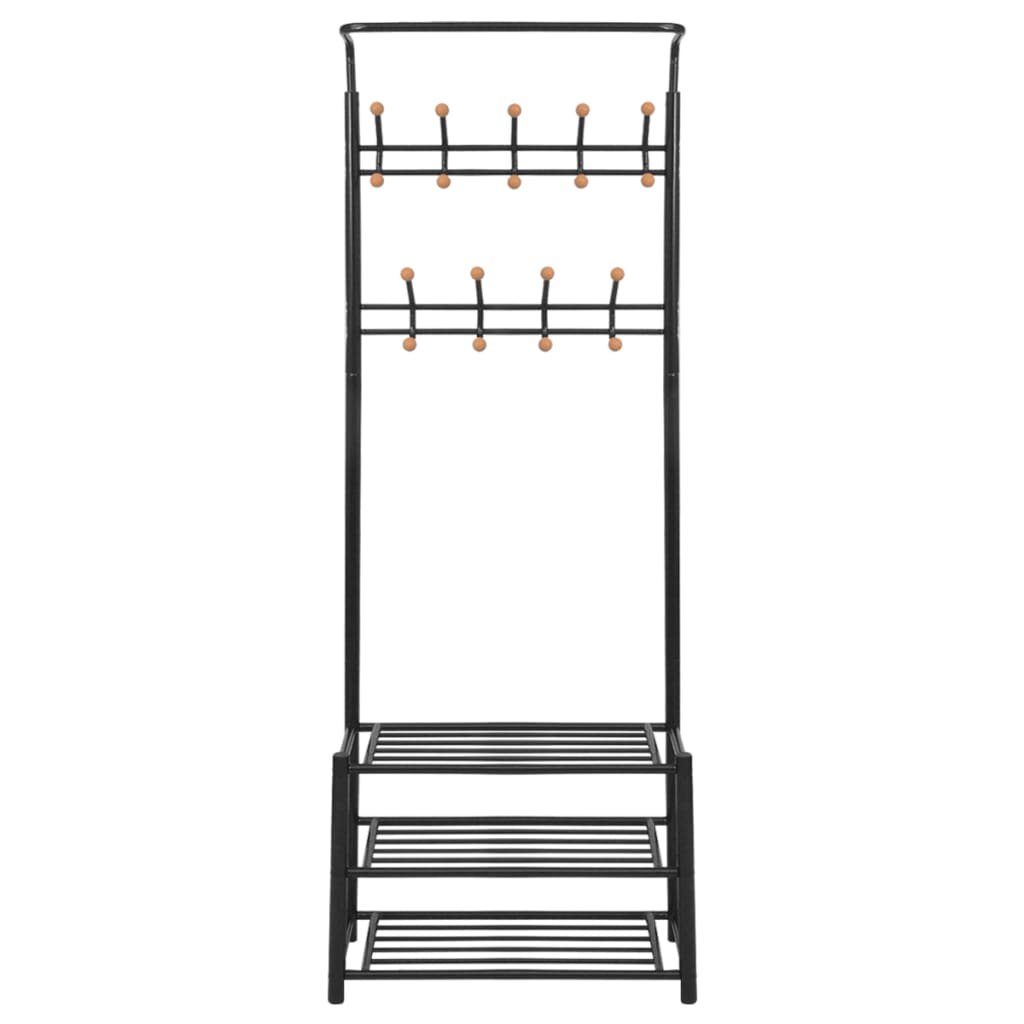 Klädhängare med skohylla 68x32x182,5 cm svart