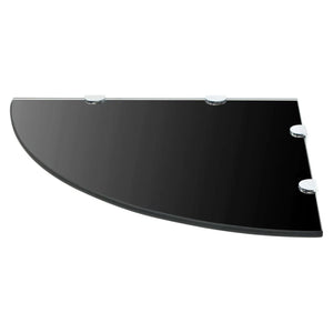 Hörnhylla glas med förkromade hyllkonsoler svart 45x45 cm