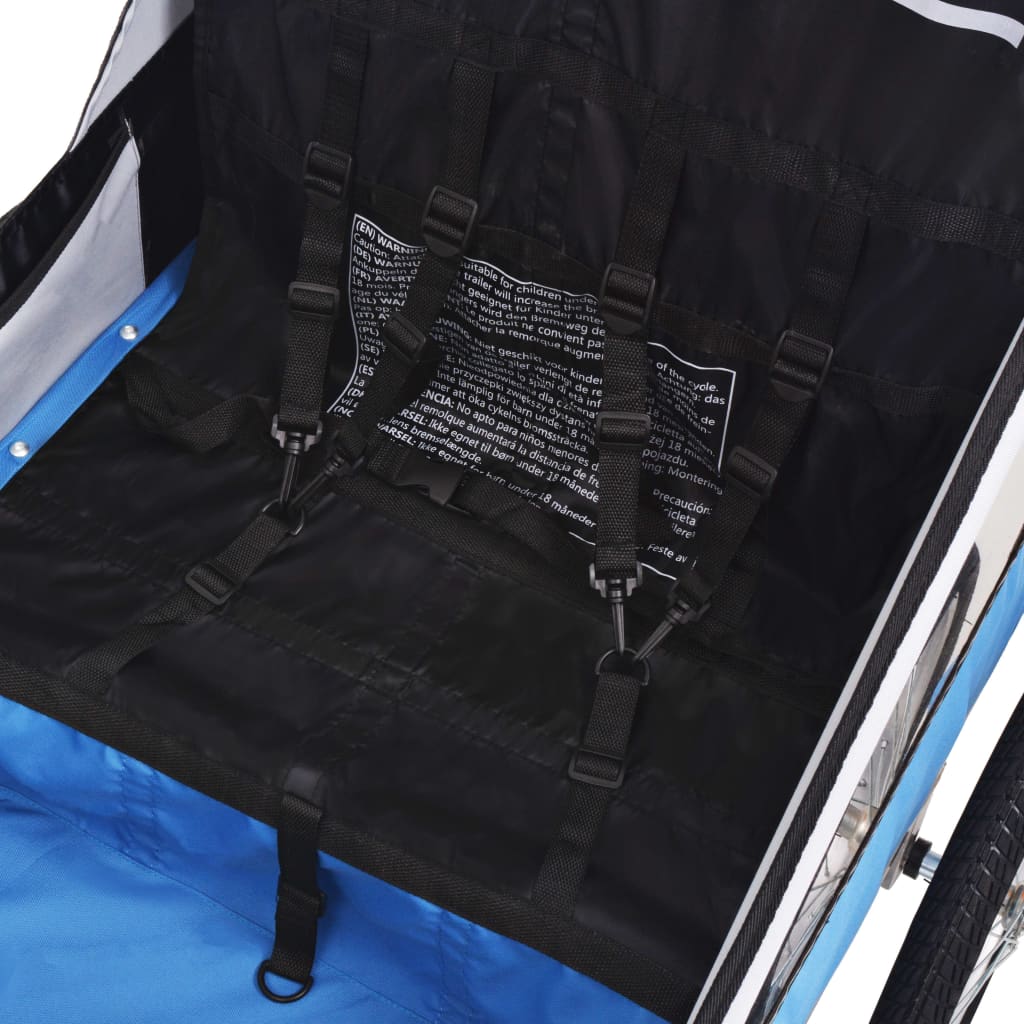 Cykelvagn grå och blå 30 kg