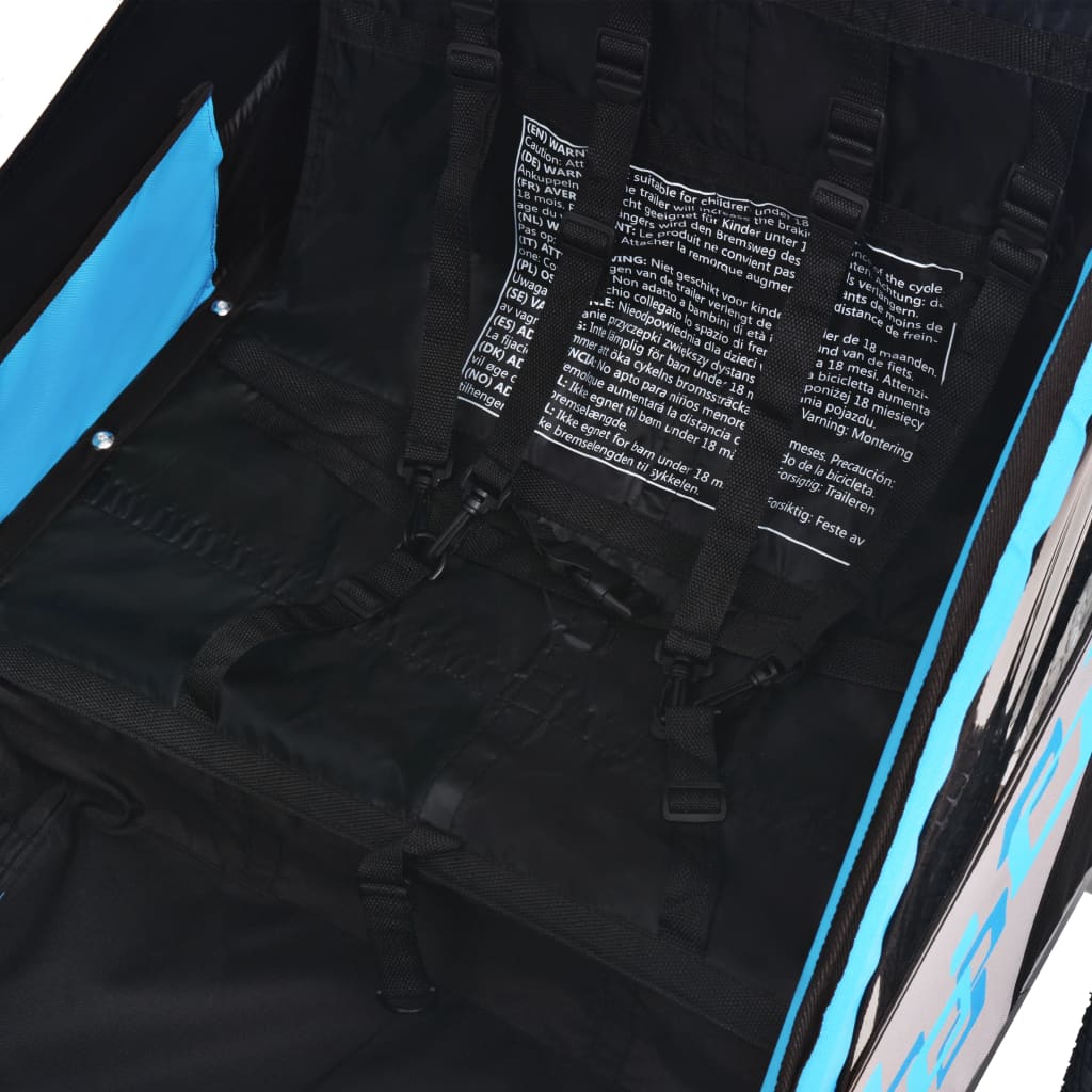 Cykelvagn grå och blå 30 kg