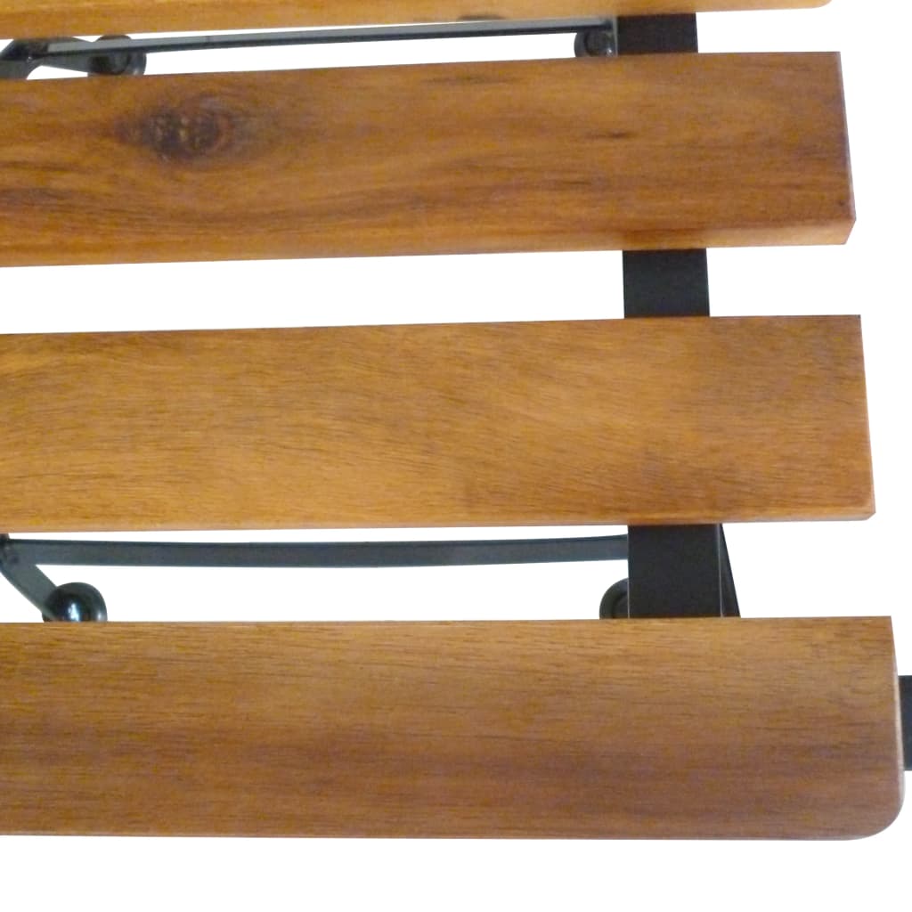 Hopfällbara trädgårdsstolar 2 st stål och massivt akaciaträ