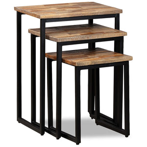 Satsbord 3 delar massivt återvunnet teakträ