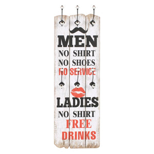 Väggmonterad klädhängare med 6 krokar MEN LADIES 120x40 cm