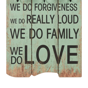 Väggmonterad klädhängare med 6 krokar HAPPY LOVE 120x40 cm