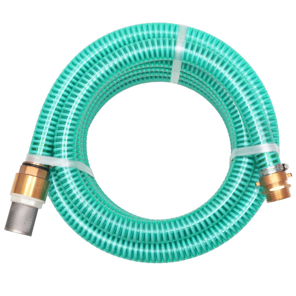Sugslang med koppling i mässing 3 m 25 mm grön