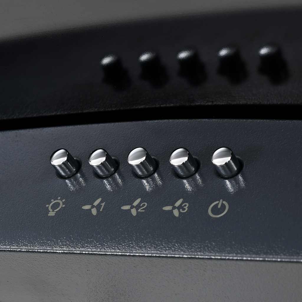 Väggmonterad köksfläkt rostfritt stål 756 m³/h 60 cm svart