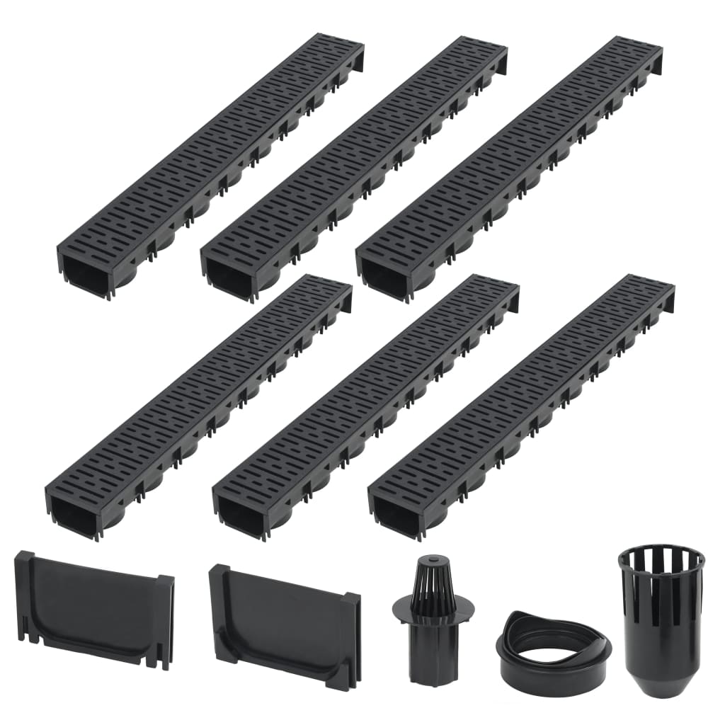 Markrännor 6 st plast 6 m