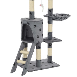 Klösträd med sisalpelare 138 cm tassavtryck grå