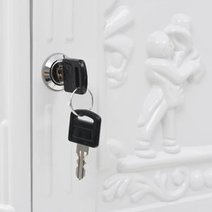 Postlåda på stolpe vintage stil rostfri aluminium vit