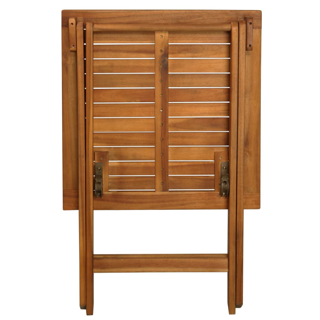 Hopfällbart caféset med dynor 3 delar massivt akaciaträ