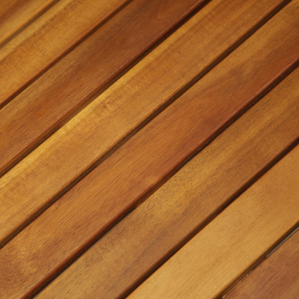 Hopfällbart caféset med dynor 3 delar massivt akaciaträ