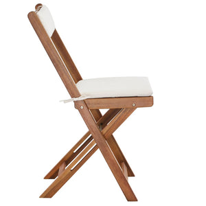 Hopfällbart caféset med dynor 3 delar massivt akaciaträ