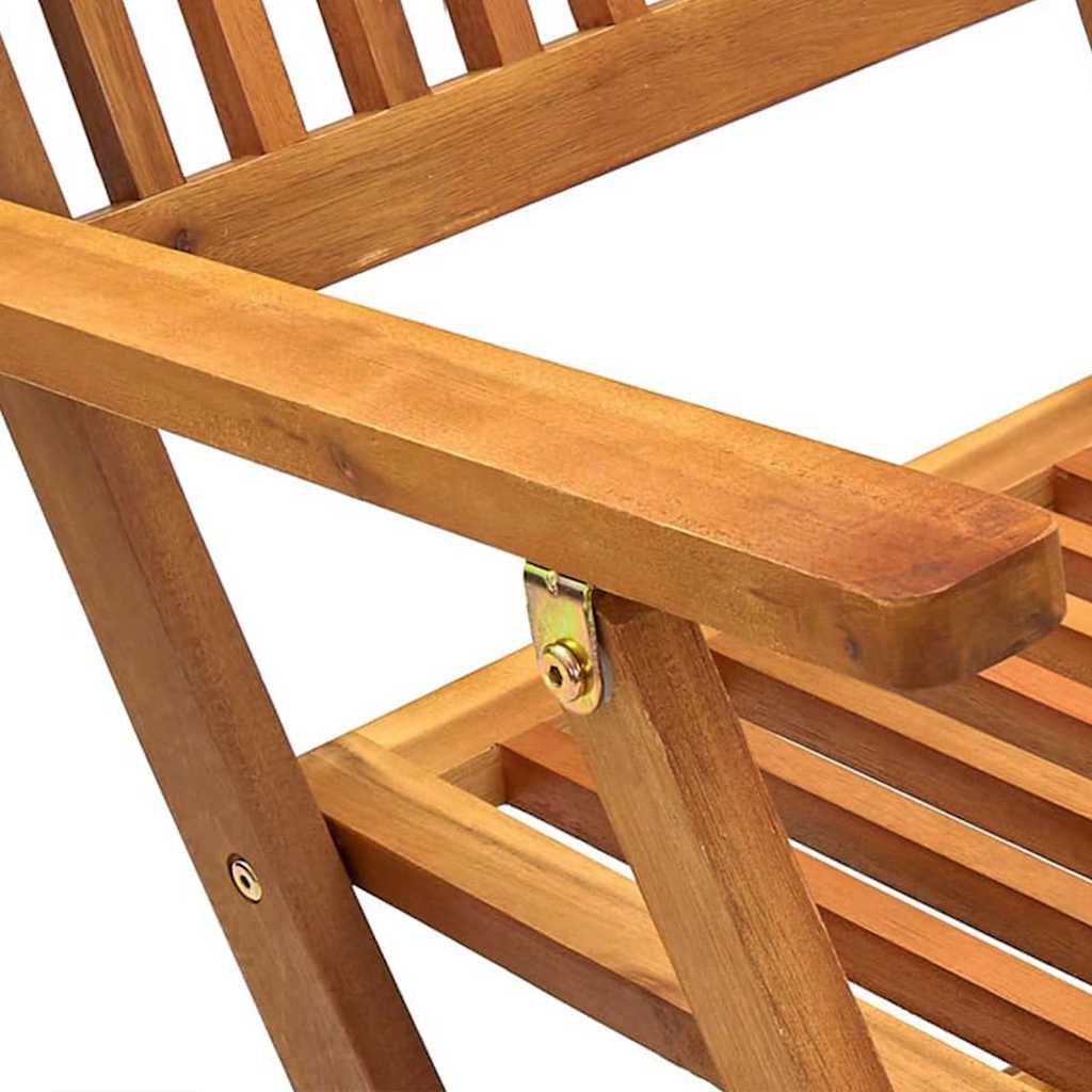 Hopfällbar matgrupp för trädgården 5 delar massivt akaciaträ