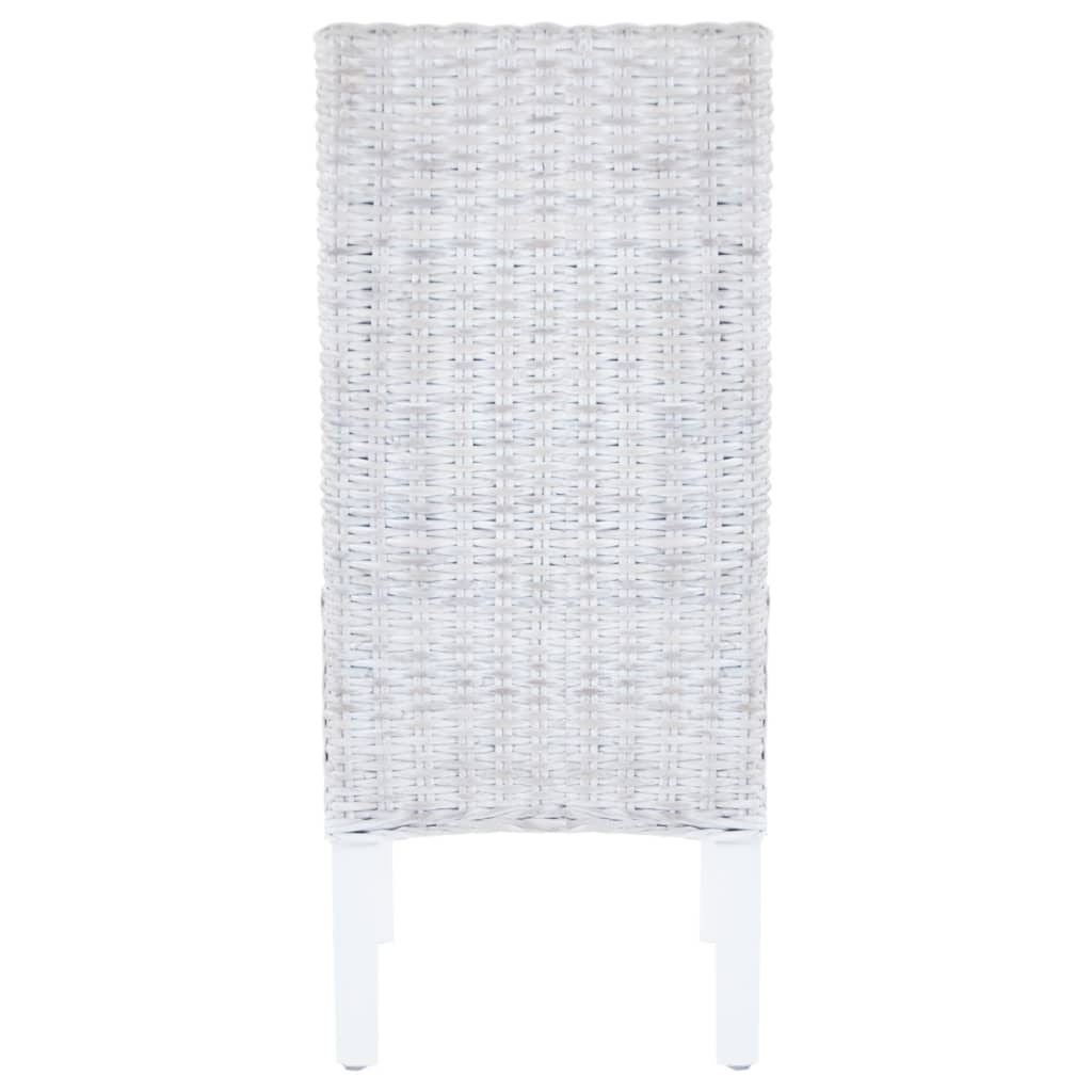 Matstolar 2 st ljusbrun kuburotting och mahognyträ