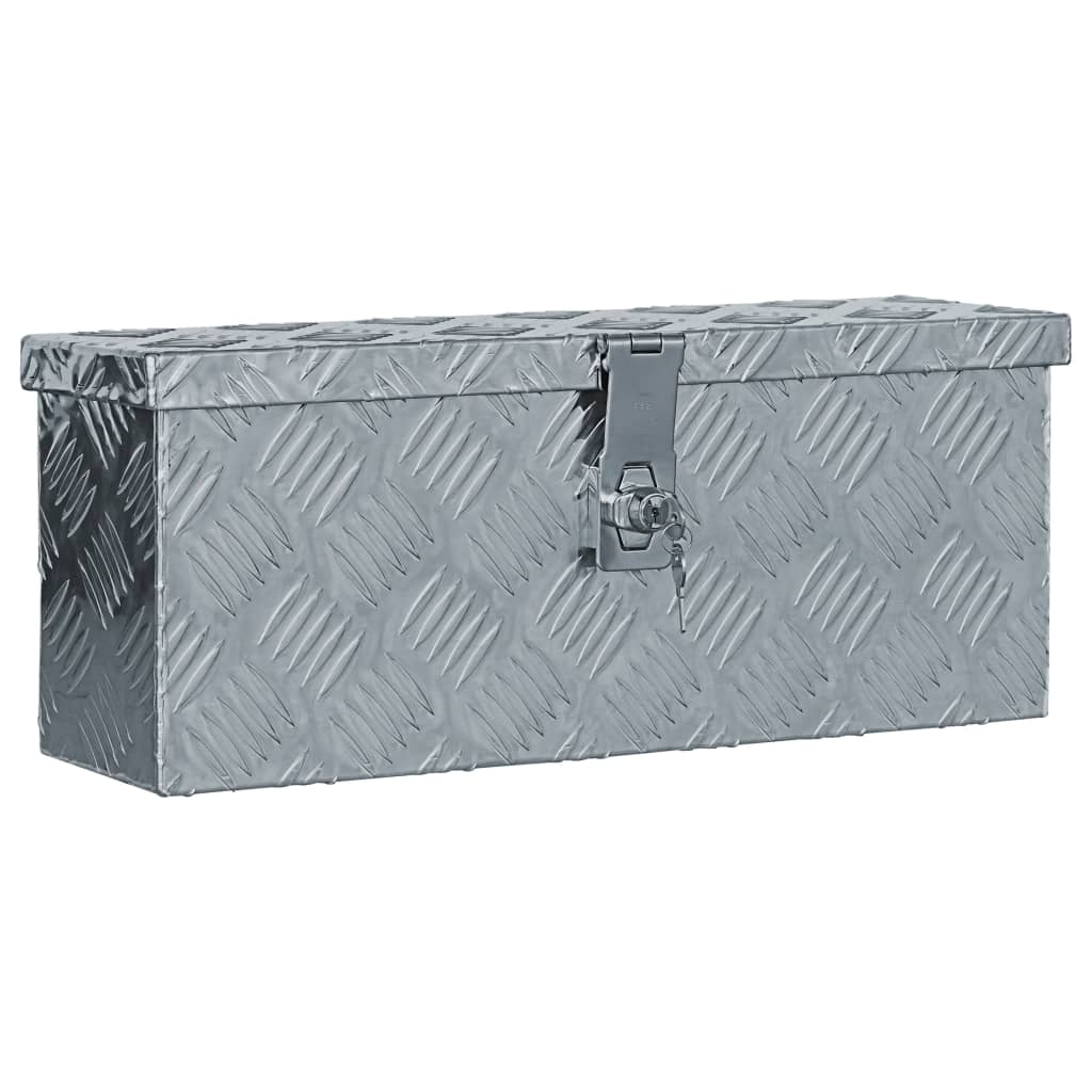 Förvaringslåda aluminium 48,5x14x20 cm silver