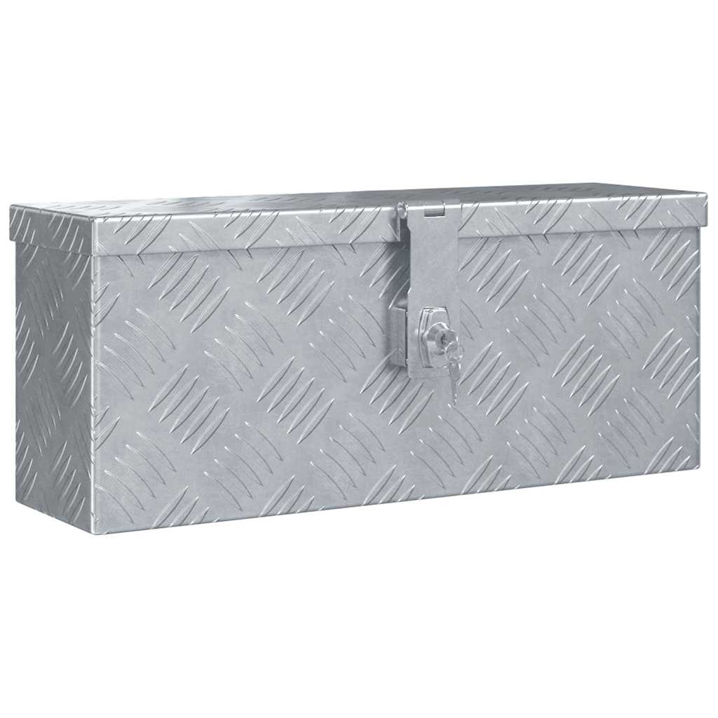 Förvaringslåda aluminium 48,5x14x20 cm silver