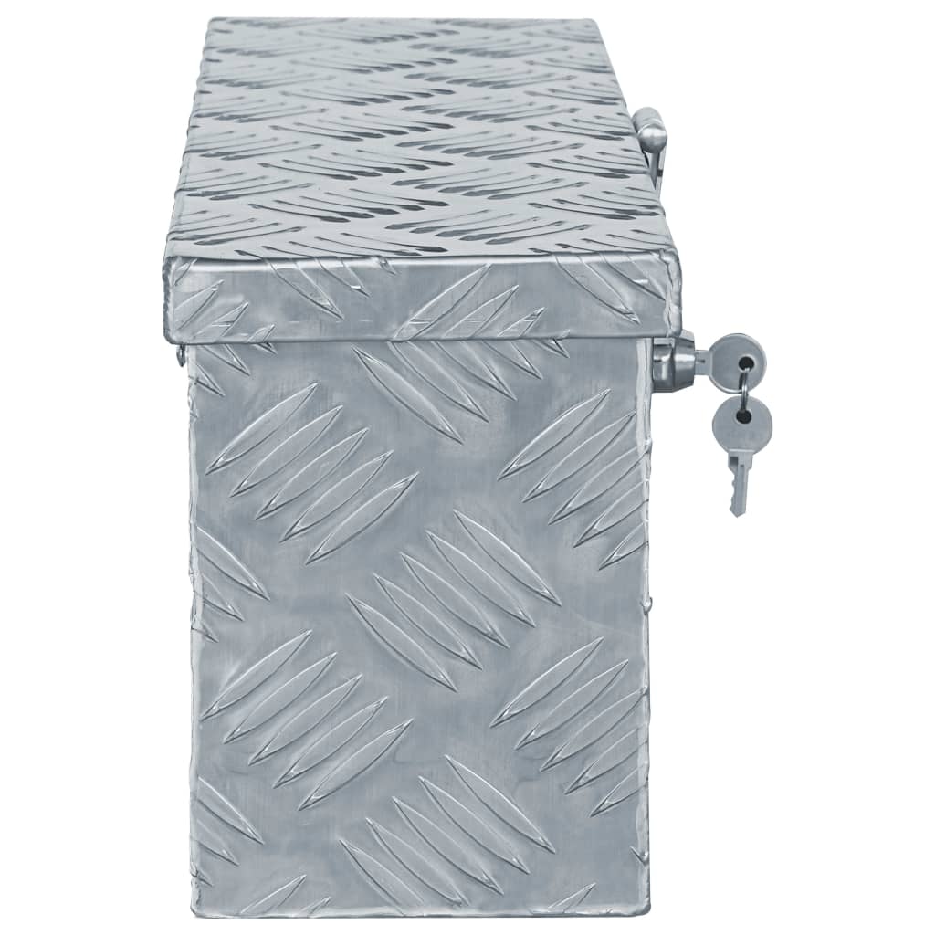 Förvaringslåda aluminium 48,5x14x20 cm silver