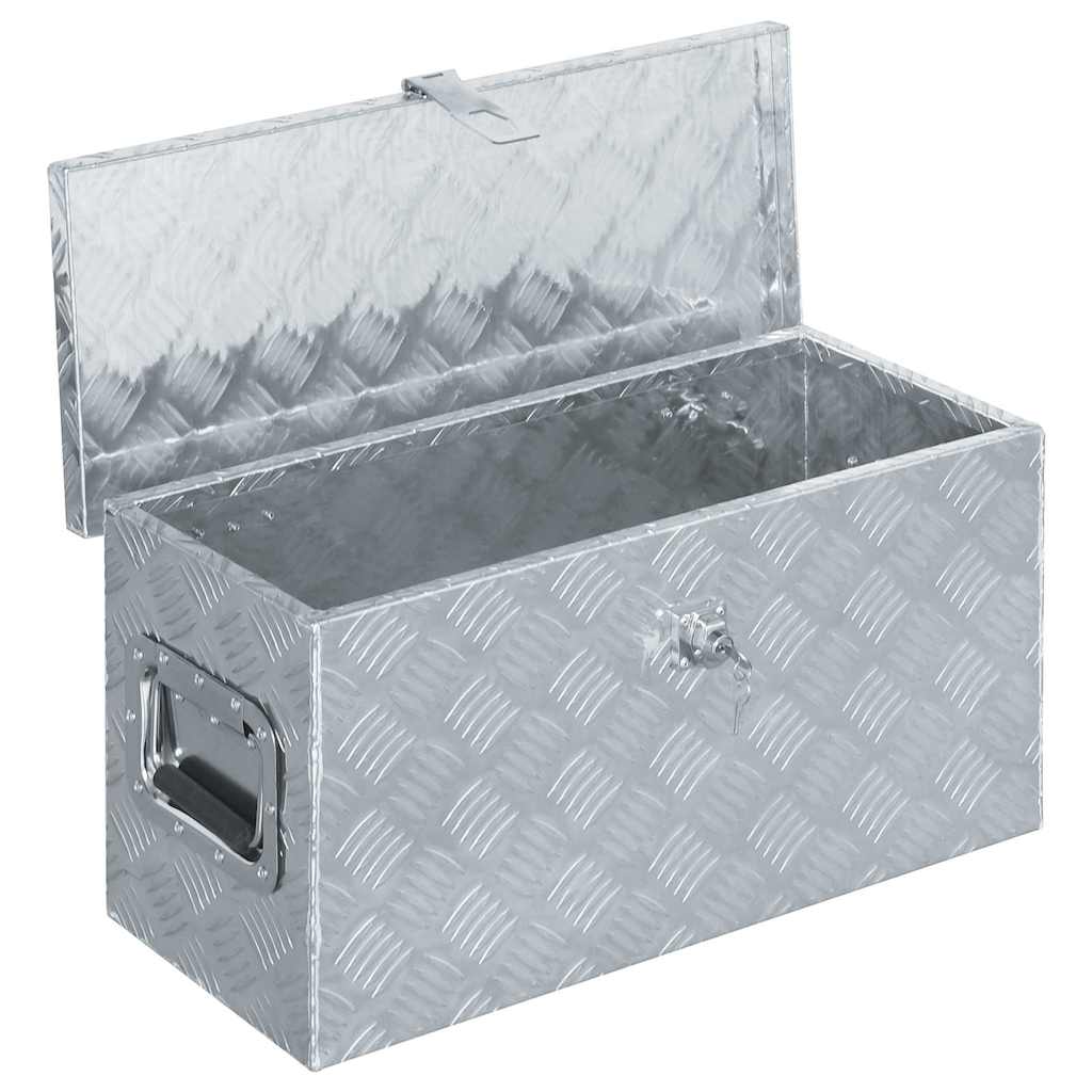 Förvaringslåda aluminium 61,5x26,5x30 cm silver