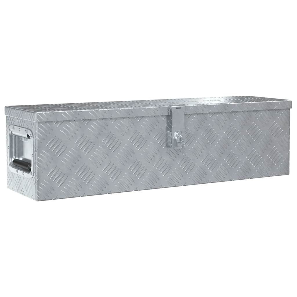 Förvaringslåda aluminium 80,5x22x22 cm silver