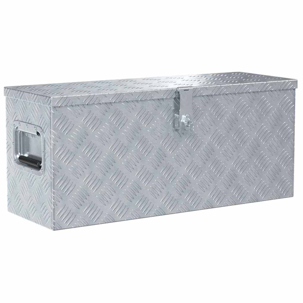 Förvaringslåda aluminium 76,5x26,5x33 cm silver