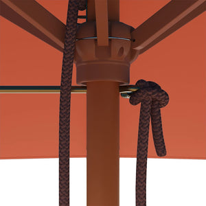 Trädgårdsparasoll med trästång 150x200 cm terrakotta