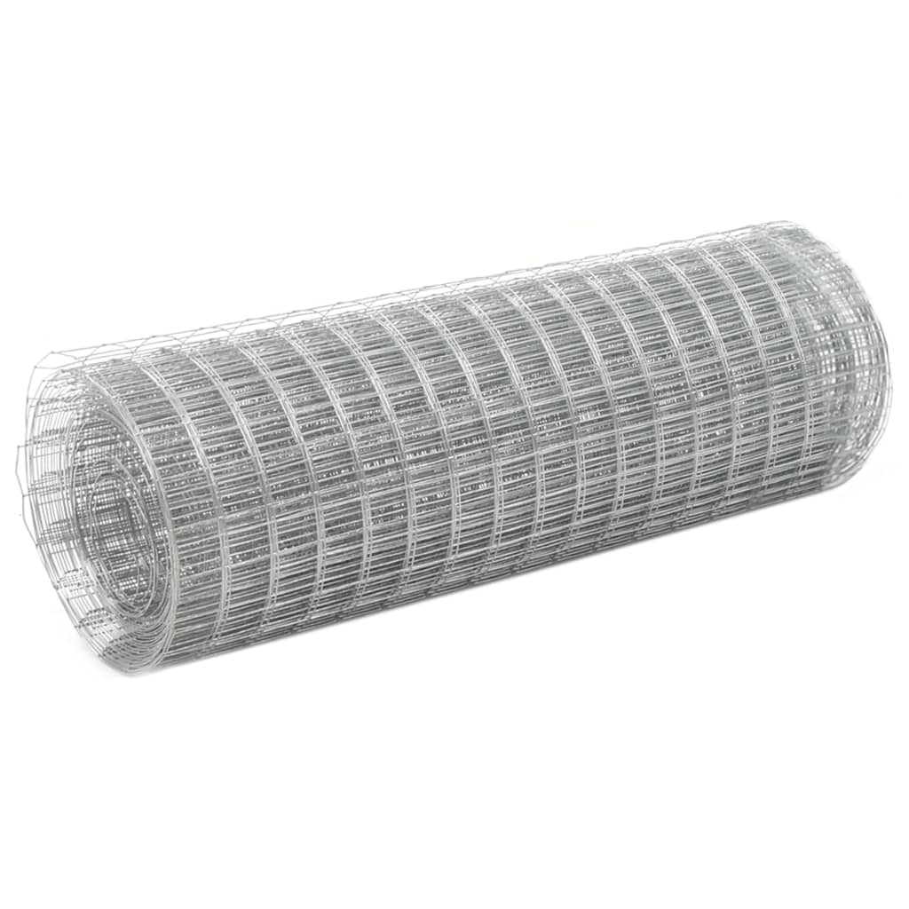 Hönsnät galvaniserat stål 25x0,5 m silver