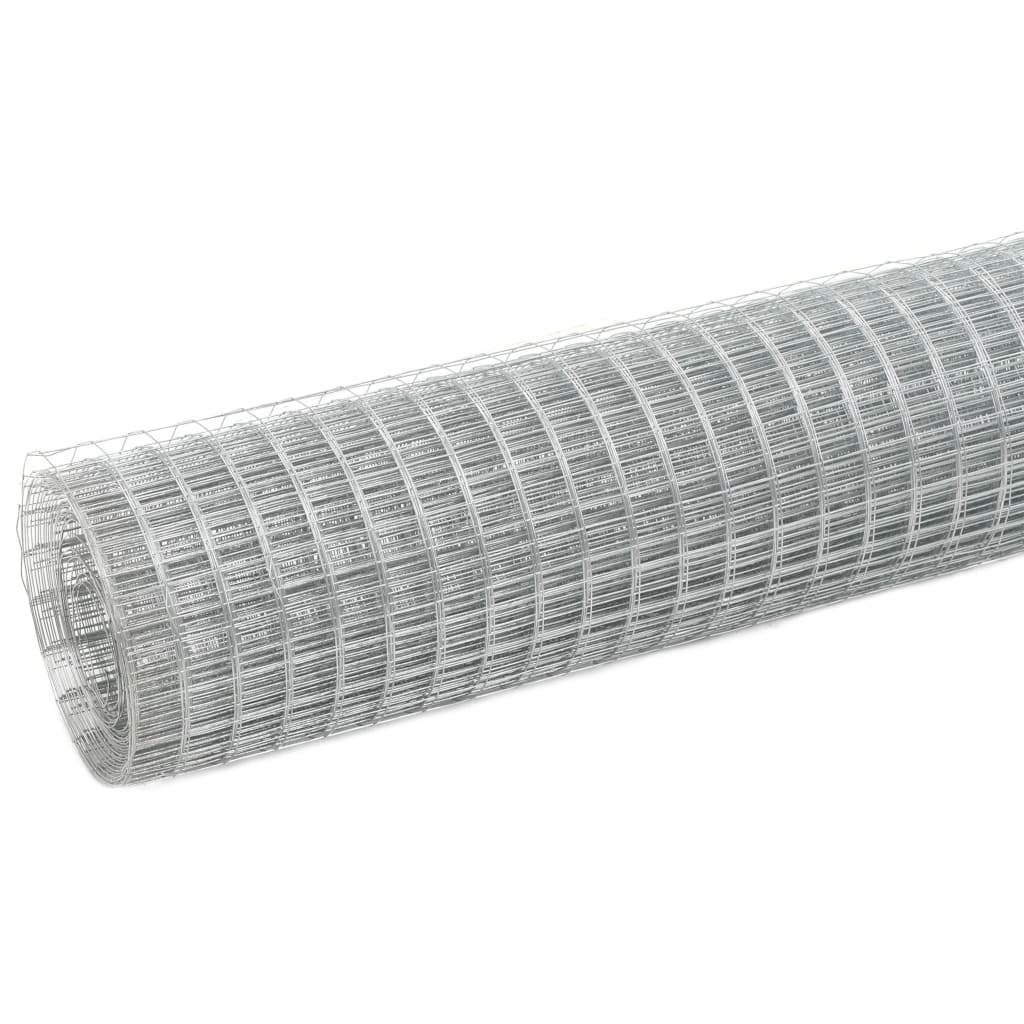 Hönsnät galvaniserat stål 25x0,5 m silver