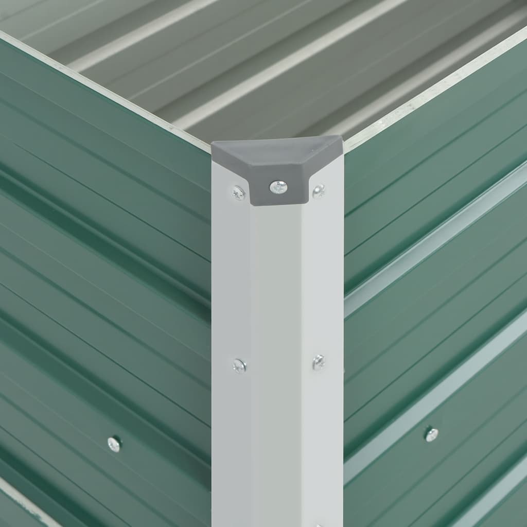Odlingslåda upphöjd galvaniserat stål 100x40x45 cm grön