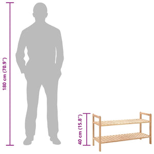 Skohylla massivt valnötsträ 69x26x40 cm