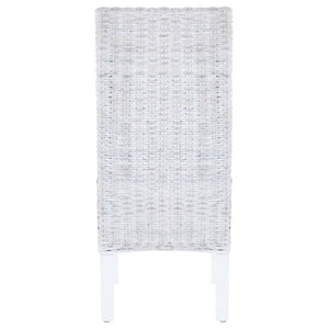 Matstolar 4 st vit kuburotting och mangoträ