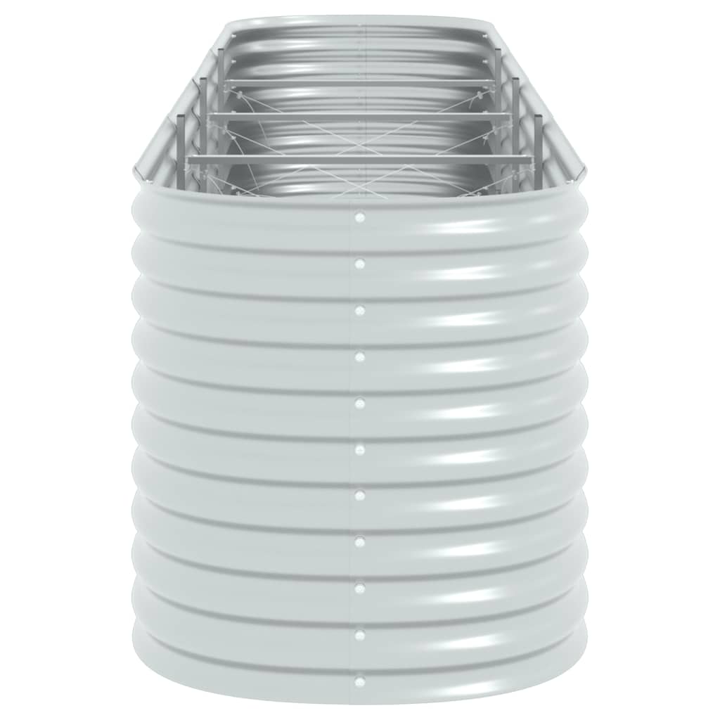 Odlingslåda upphöjd galvaniserat stål 400x80x81 cm silver