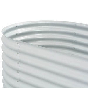 Odlingslåda upphöjd galvaniserat stål 400x80x81 cm silver