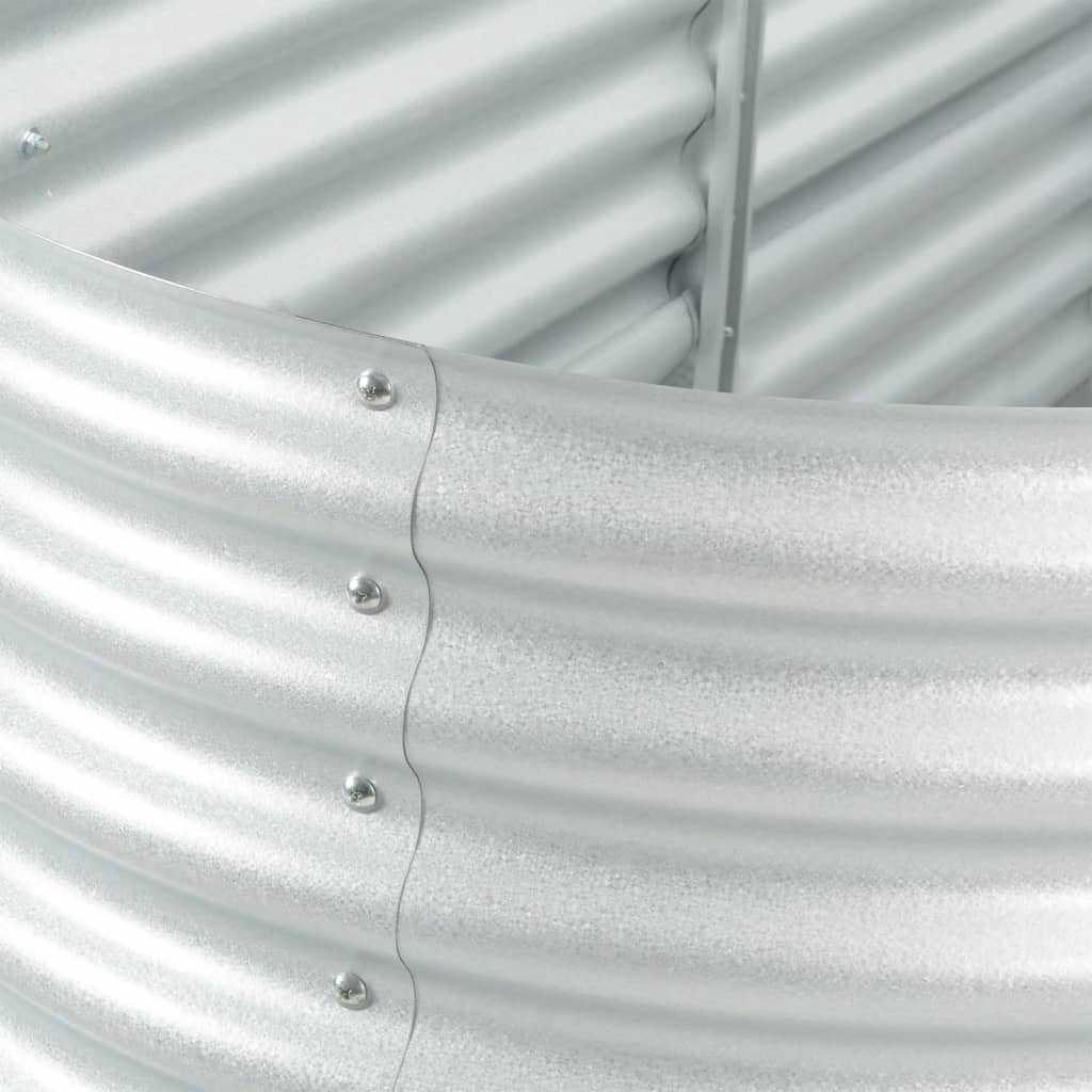 Odlingslåda upphöjd galvaniserat stål 400x80x81 cm silver