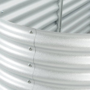 Odlingslåda upphöjd galvaniserat stål 400x80x81 cm silver