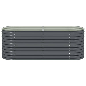 Odlingslåda upphöjd galvaniserat stål 240x80x81 cm grå