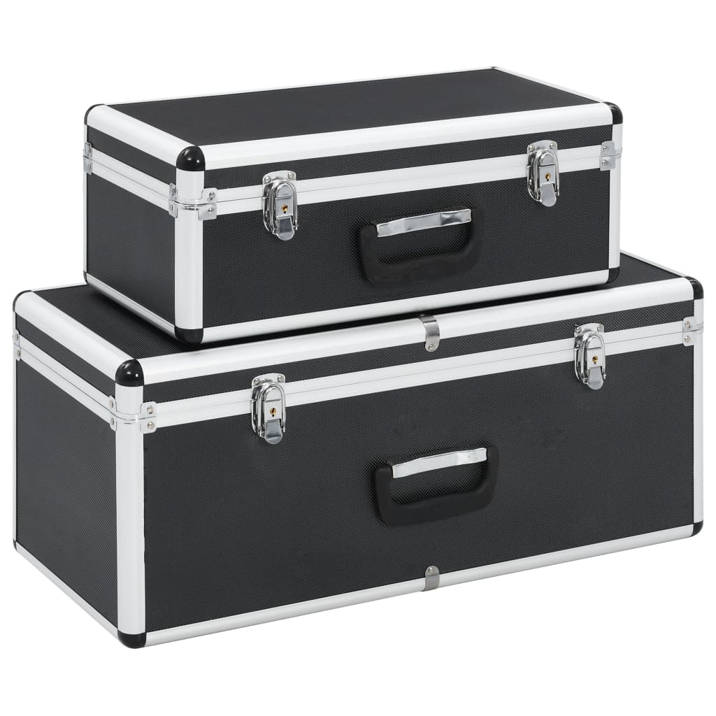 Förvaringsväskor 2 st svart aluminium