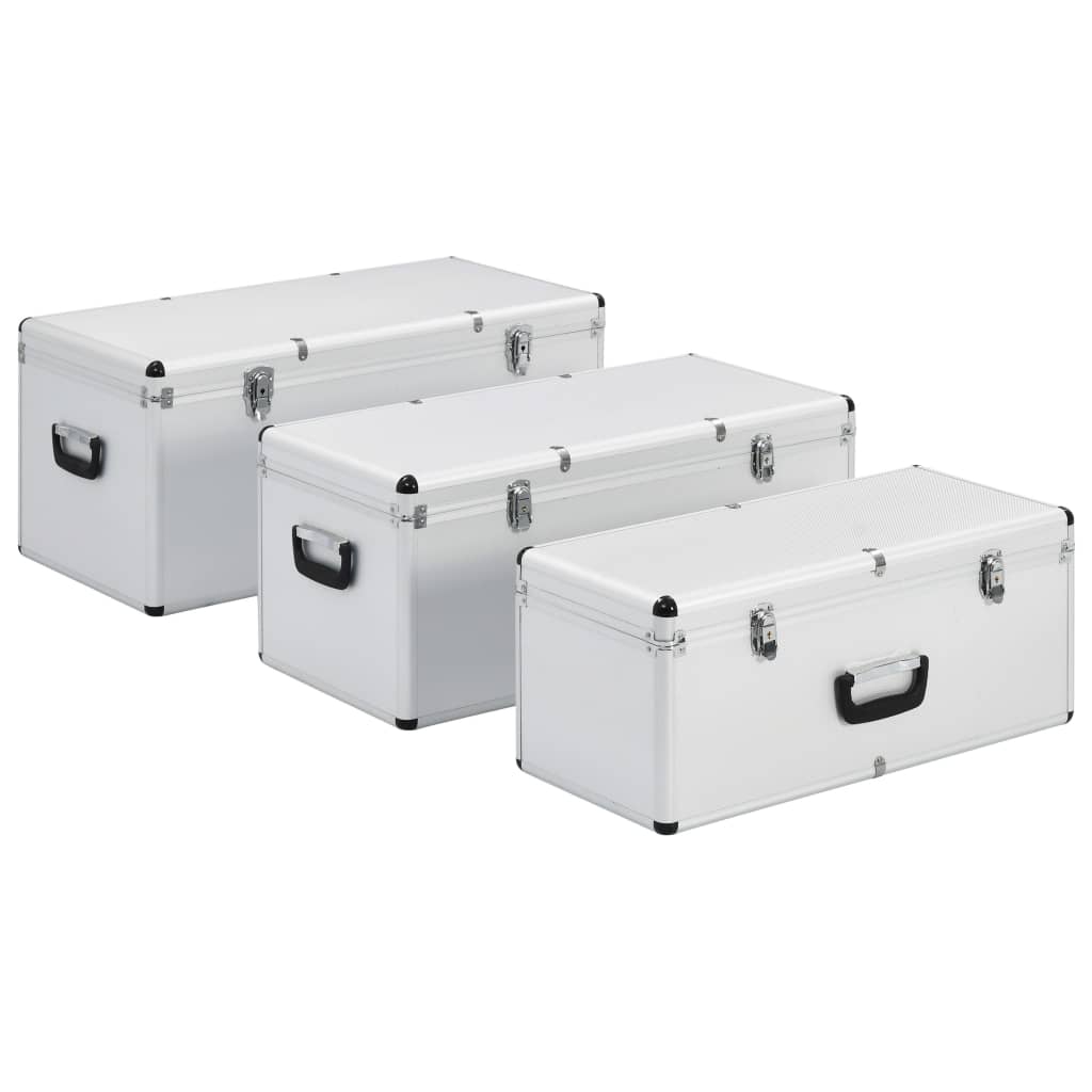 Förvaringsväskor 3 st silver aluminium