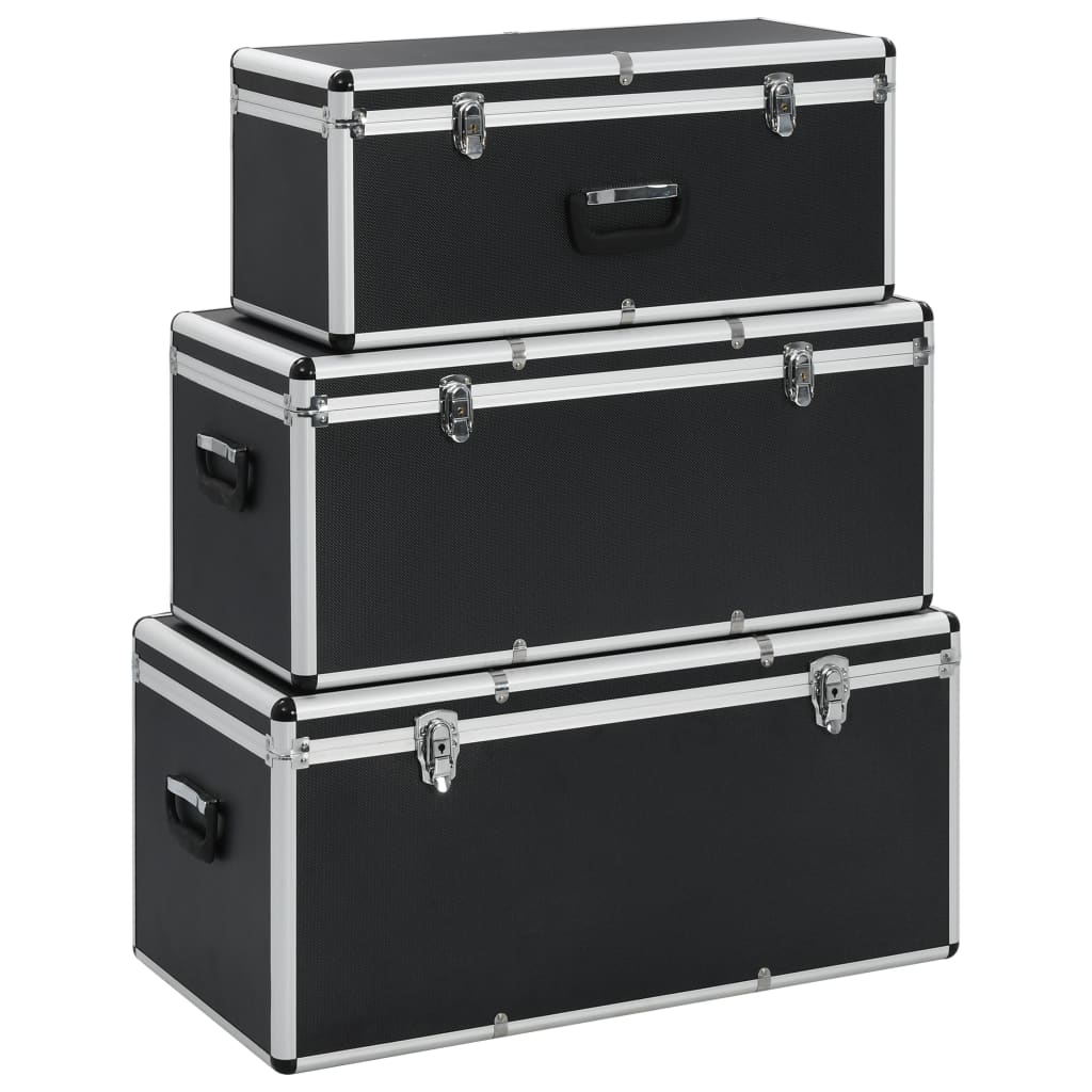 Förvaringsväskor 3 st svart aluminium