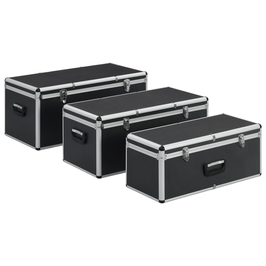 Förvaringsväskor 3 st svart aluminium