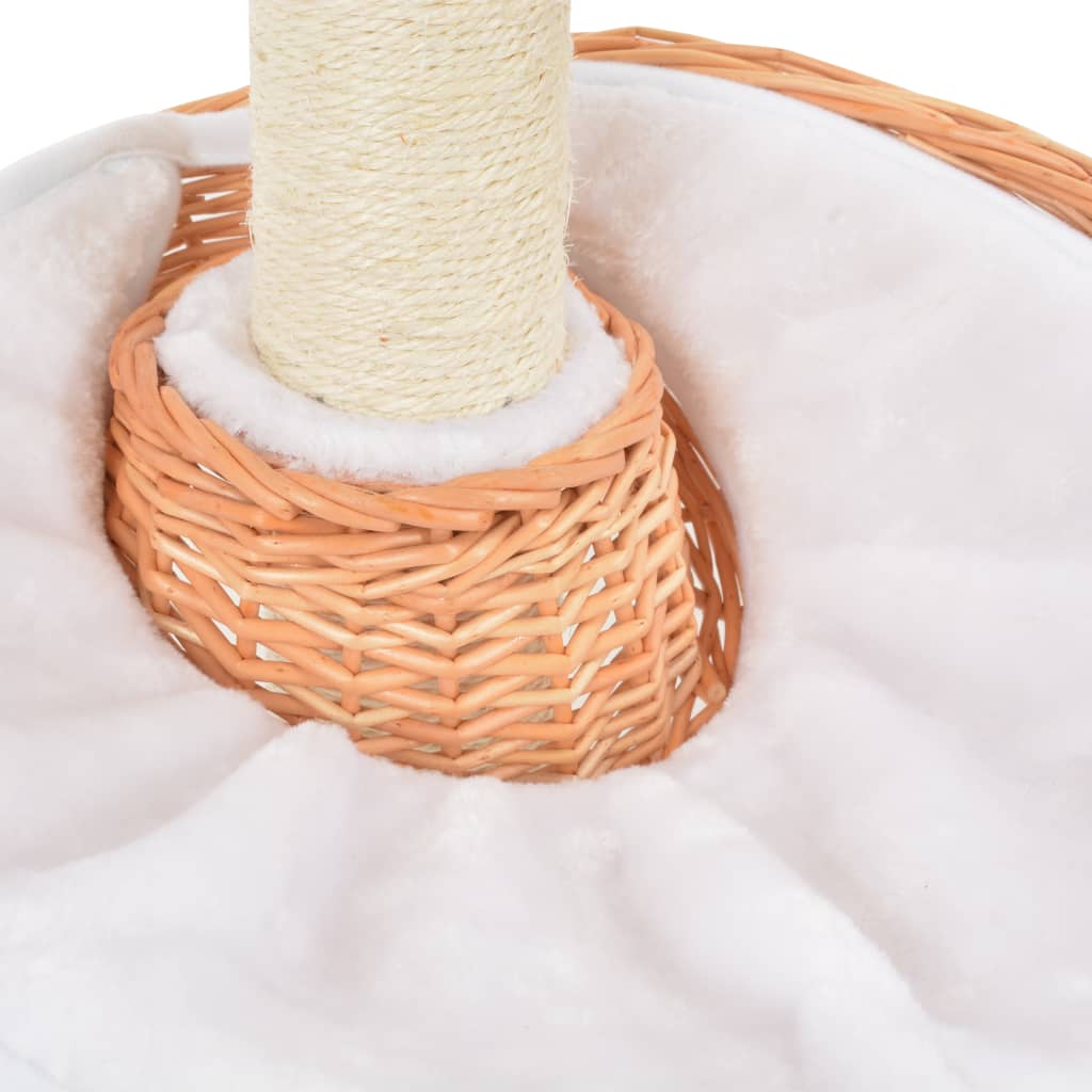 Katträd med klöspelare i sisal & naturlig pil