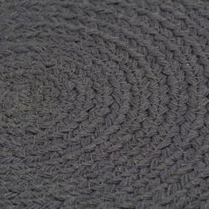 Bordstabletter 6 st mörkgrå 38 cm rund bomull